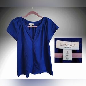 Motherhood royal blue v-neck maternity top, sz S